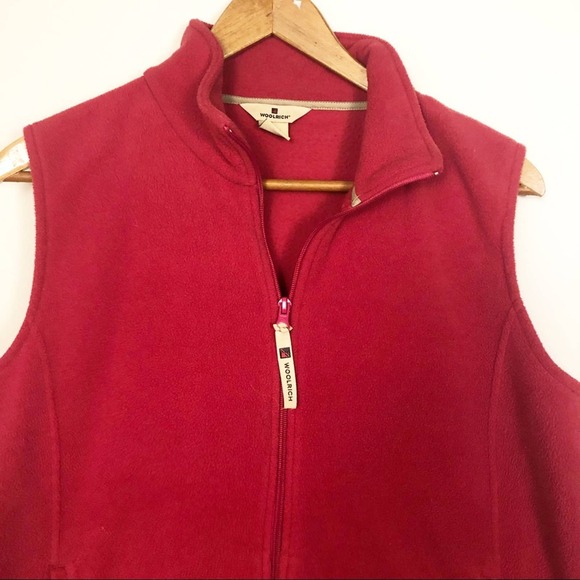 Woolrich Raspberry Pink Full Zip Fleece Sweater Vest Women's Size Medium - Picture 4 of 6